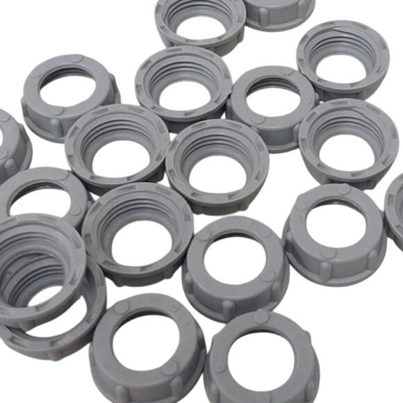22 New 1/2" Gray Plastic Rigid Screw On Threaded Insulated Bushings Open Box - Picture 1 of 4